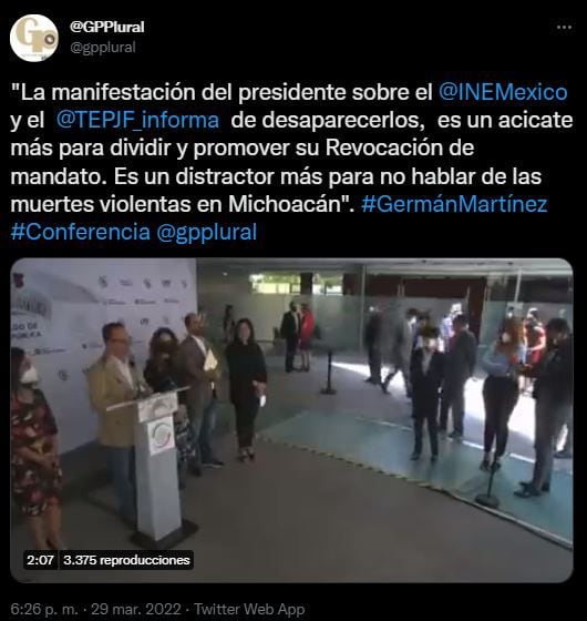 Senator Germán Martínez schickte den Widerruf des AMLO-Mandats „in die Hölle“