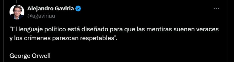 Alejandro Gaviria sobre posición de Colombia y Brasil sobre situación en Venezuela -crédito @agaviriau/X