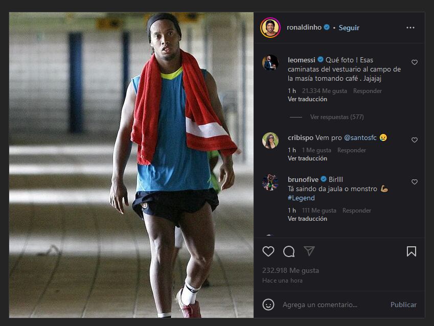 Ronaldinho Messi Instagram