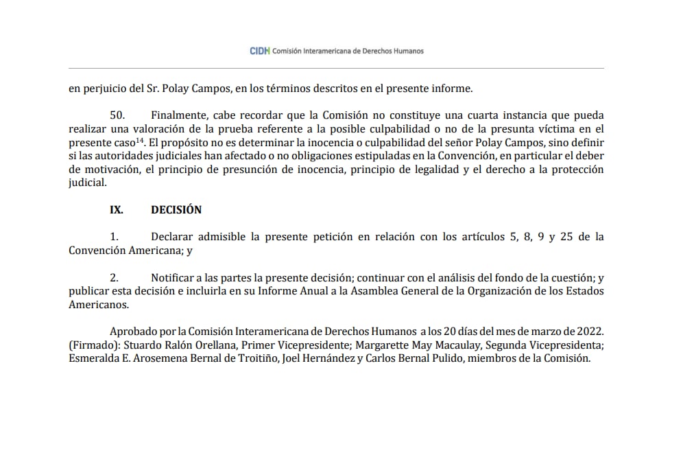 Decisión de la CIDH sobre demanda de Víctor Polay Campos