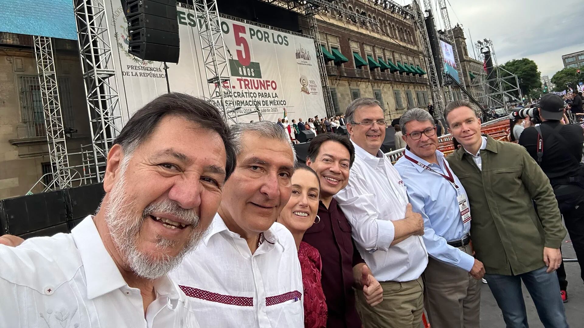 Las llamadas "corcholatas" de AMLO, que están de gira por todo el país en busca de ganar la encuesta interna de Morena rumbo a las elecciones de 2024 (Foto: Twitter @Claudiashein)