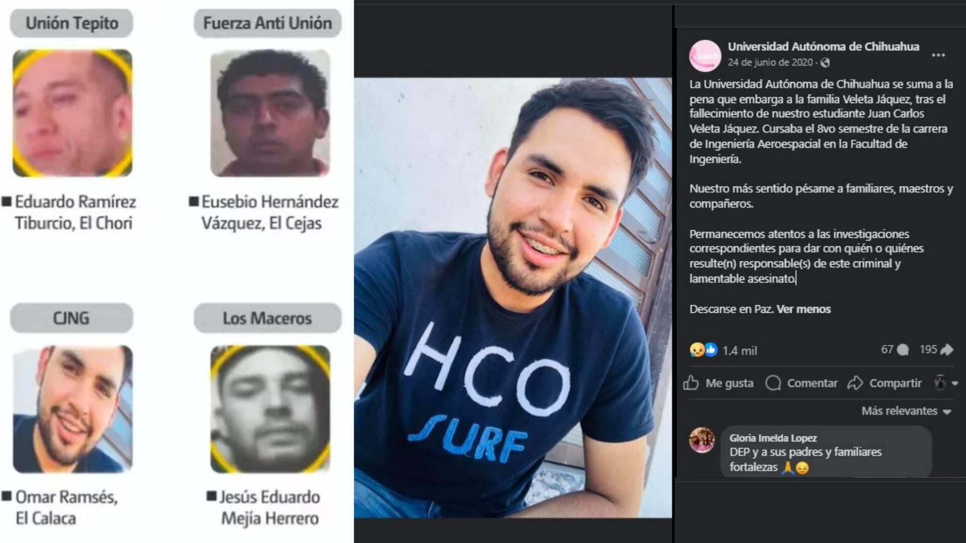 En los informes filtrados de la Sedena se incluyó una fotografía que no corresponde a 'El Calaca', sino a un estudiante universitario de Chihuahua (Foto: Facebook /universidadautonomadechihuahua)