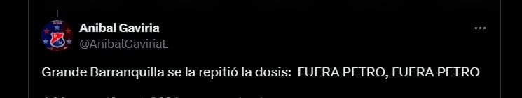 "Fuera Petro" se repitió en el encuentro contra Argentina - crédito redes sociales/X