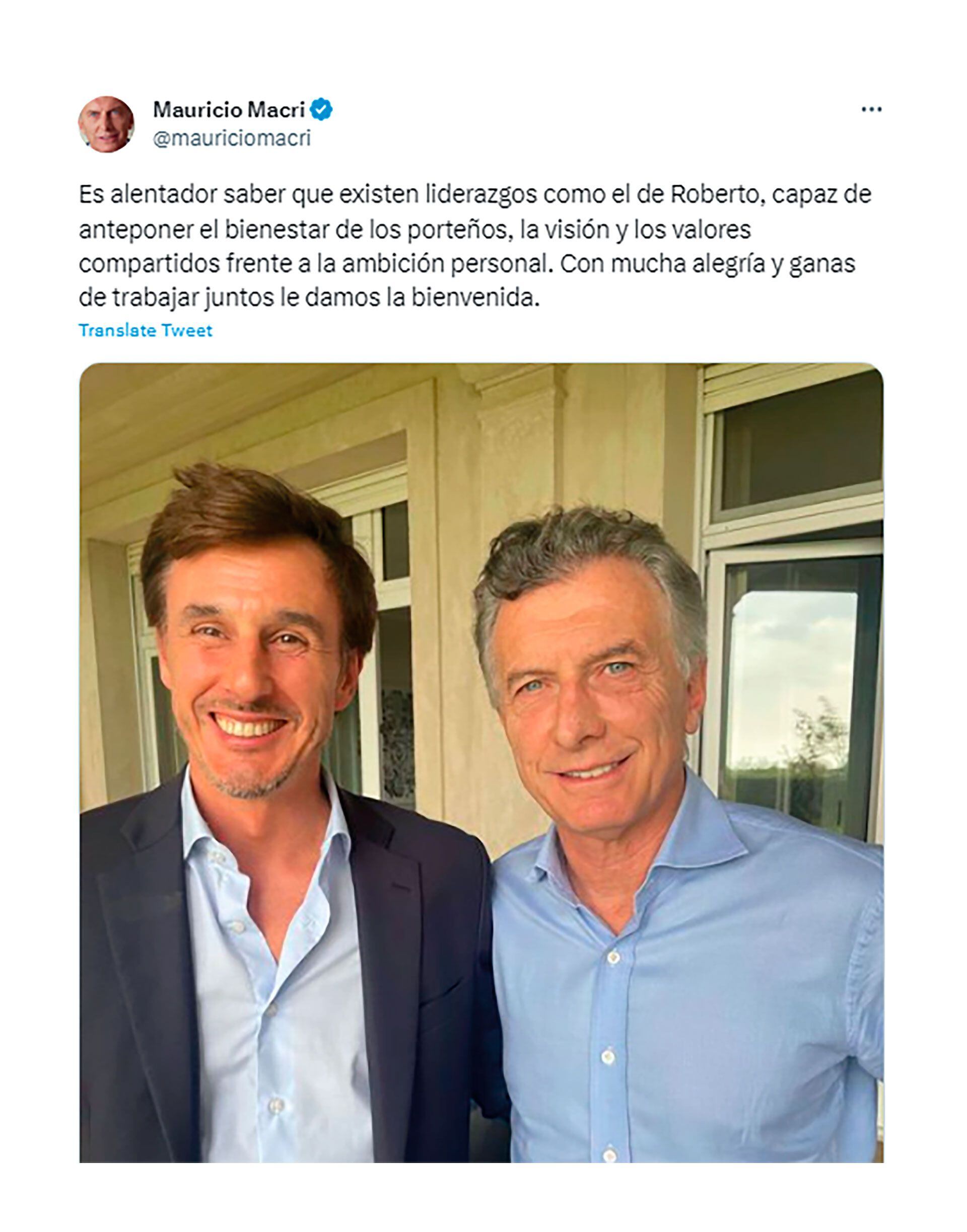 Tuit macri garcia moritan