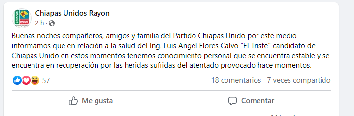 (Facebook: Chiapas Unidos Rayon)