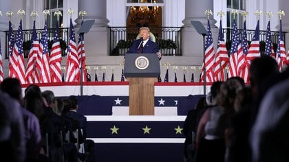Trump durante su discurso en la convención republicana.  REUTERS / Carlos Barria