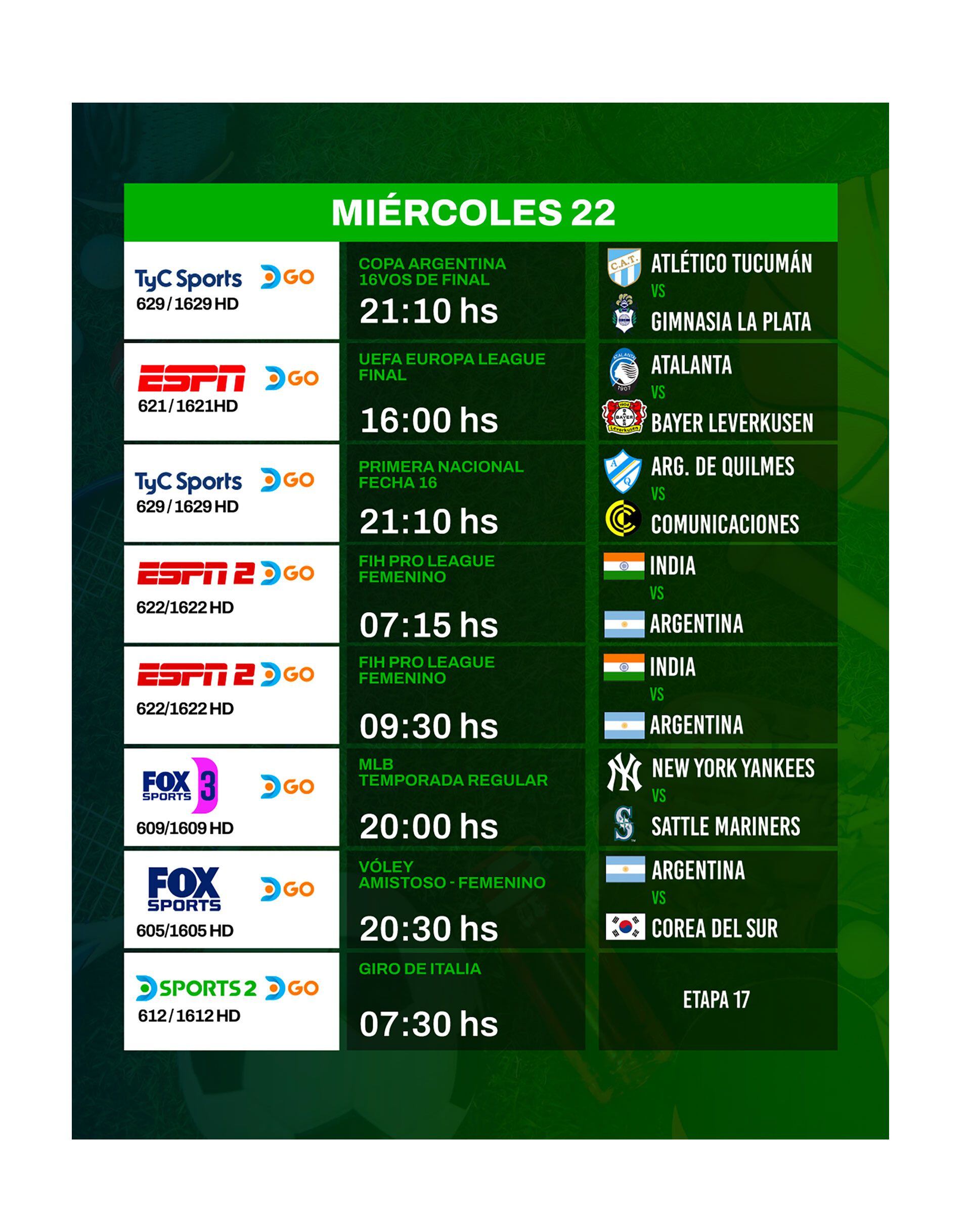 agenda deportiva