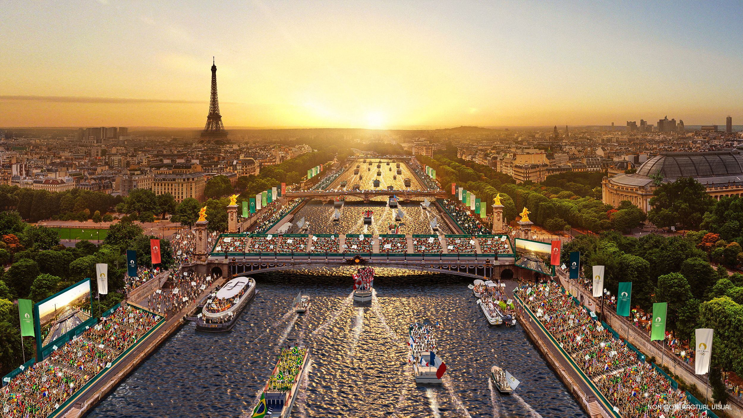 Una recreación de lo que será la apertura de los Juegos Olímpicos de París 2024 