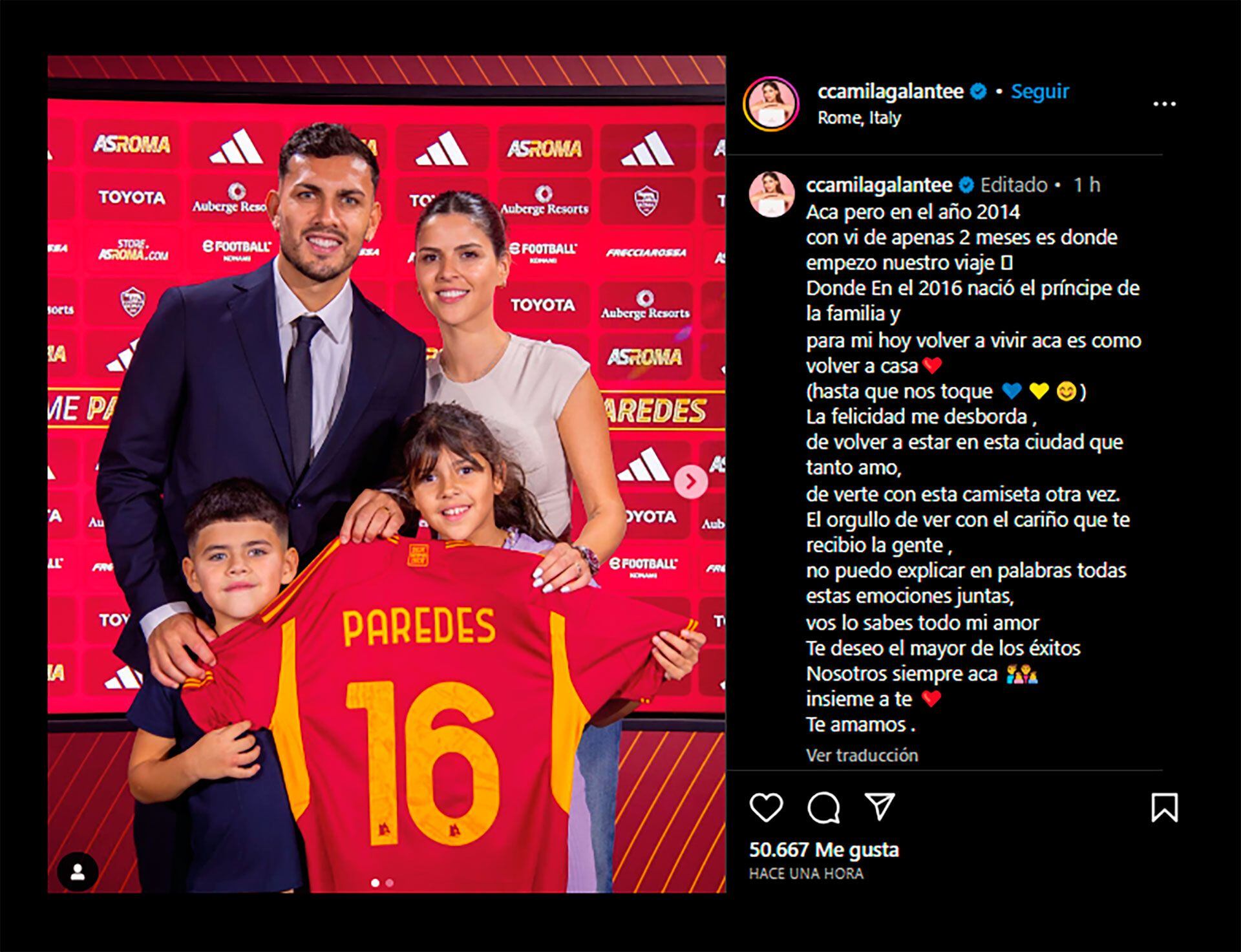 El Emotivo Mensaje De La Esposa De Leandro Paredes Tras Su Llegada A La