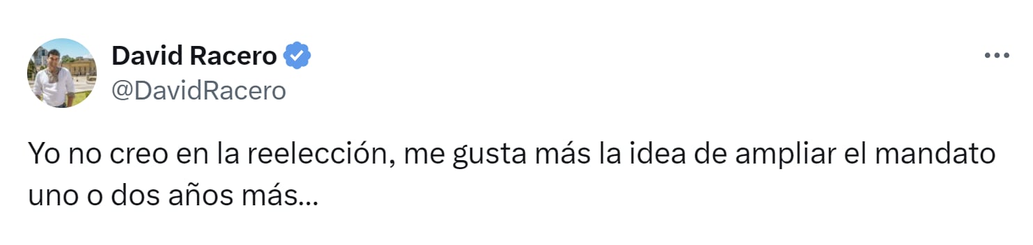 El representante David Racero aseguró que no le gusta la reelección pero sí la extensión del mandato - crédito X