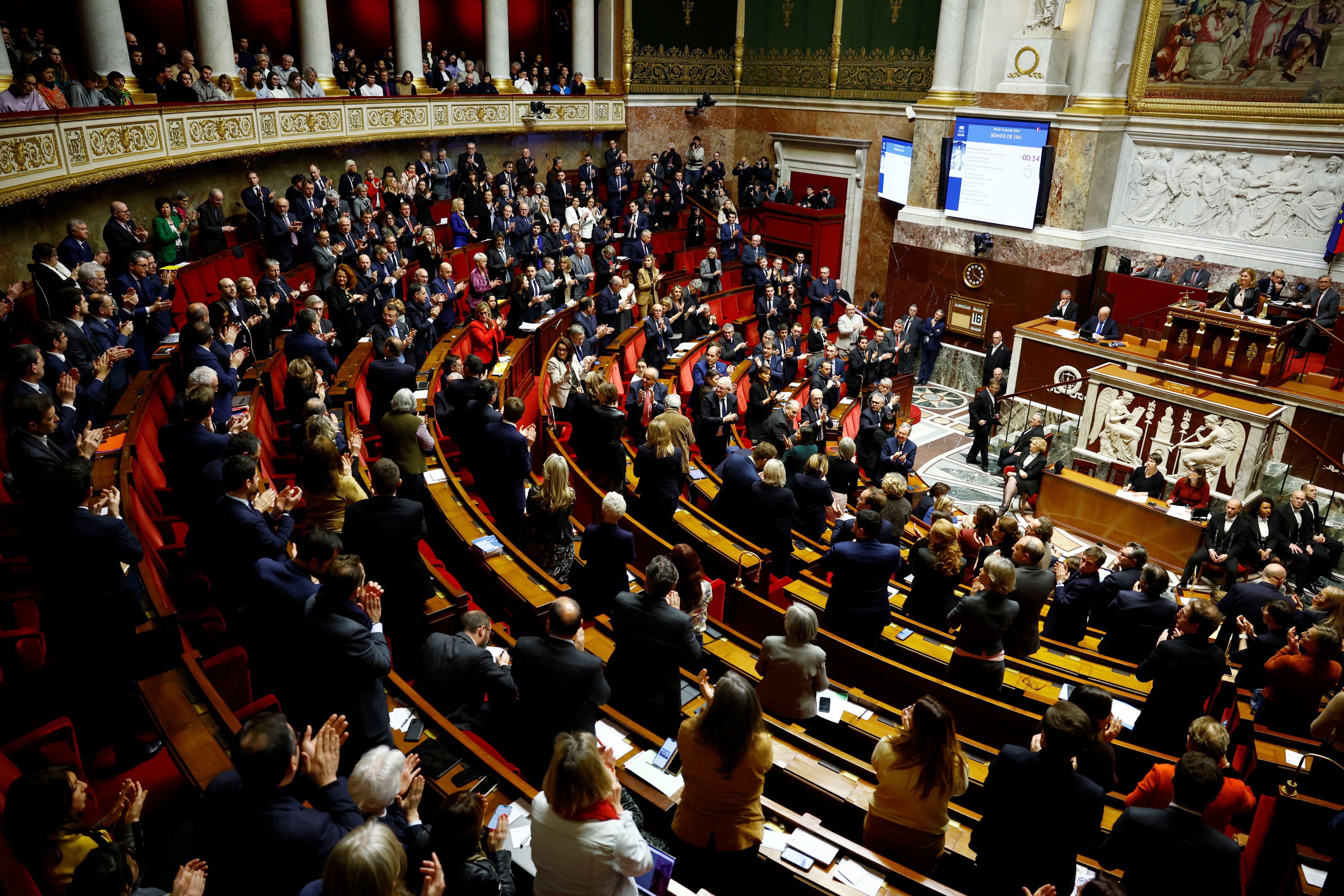 Sesión en la Asamblea Nacional de París, Francia, 16 de enero de 2024. REUTERS/Sarah Meyssonnier/Archivo
