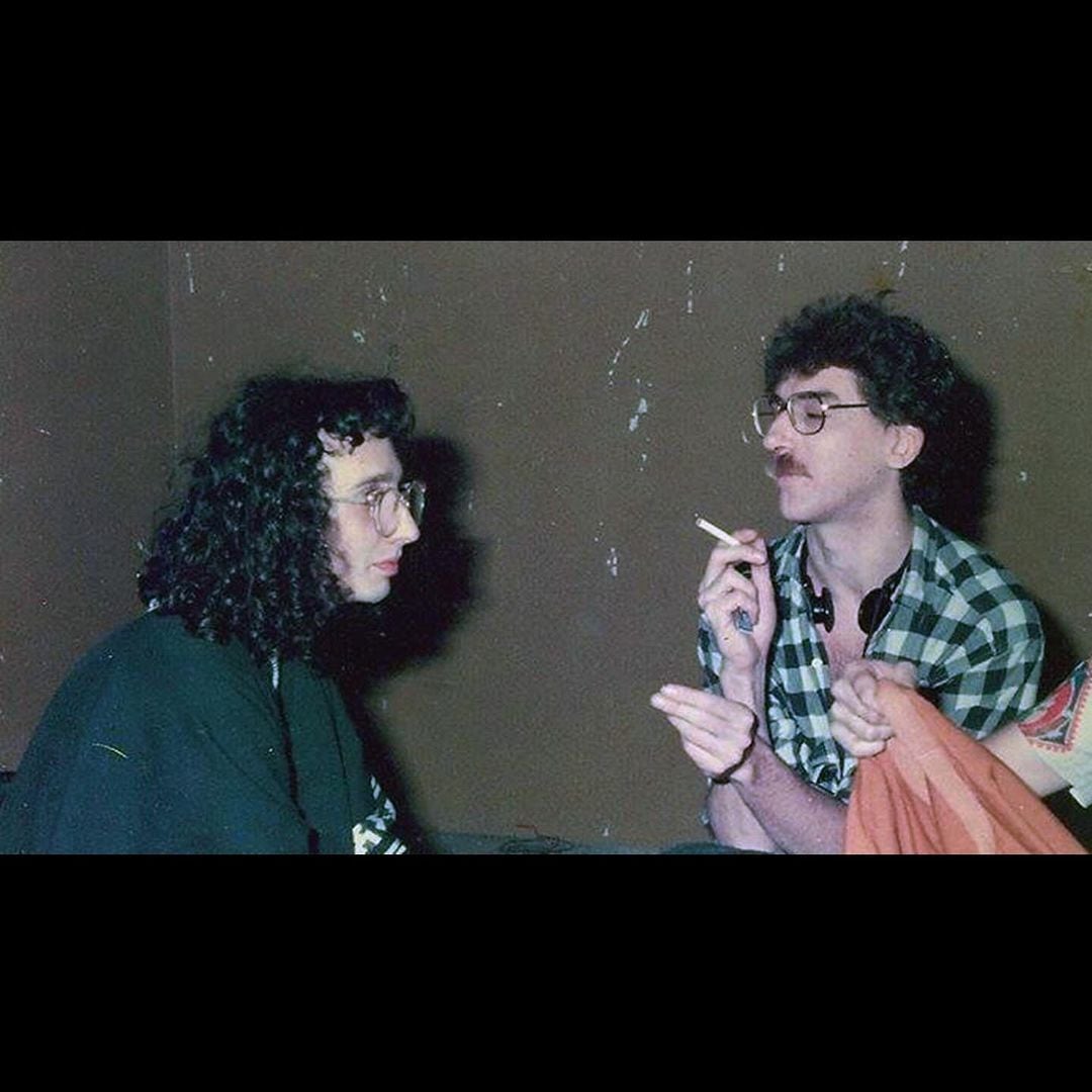 Fito Páez y Charly García, en una antigua postal