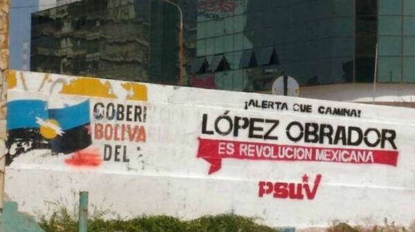 Muros de propaganda a favor de López Obrador que aparecieron en Venezuela. (Venezuela al Día)