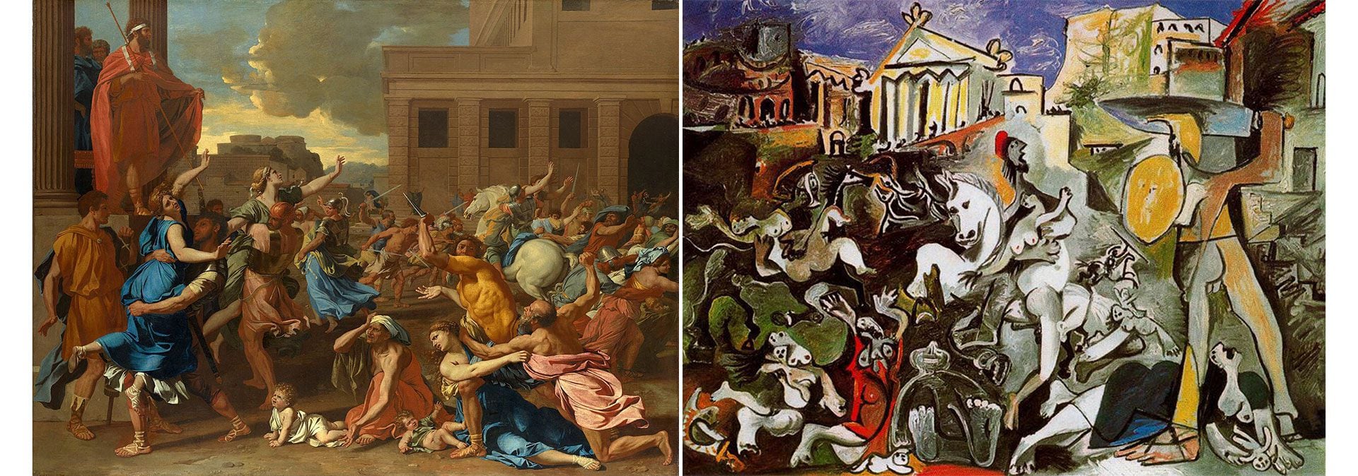 "Rapto de las sabinas" por Poussin y Picasso
