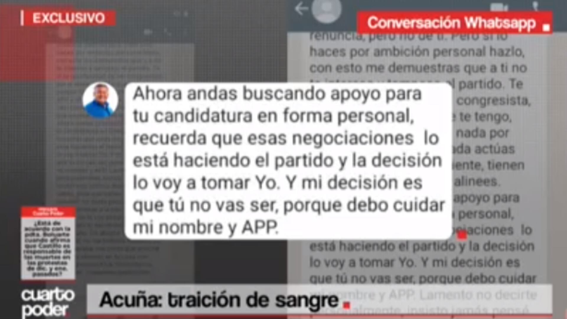 Chats demostrarían su influencia en las decisiones que se toman en la bancada. (Captura Cuarto poder)