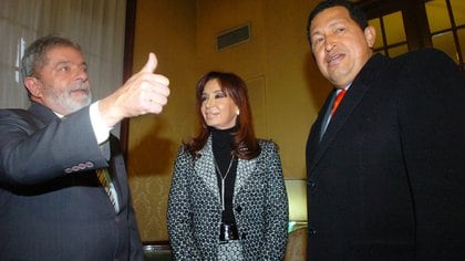Cristina Kirchner, Lula Da Silva y Hugo Chávez