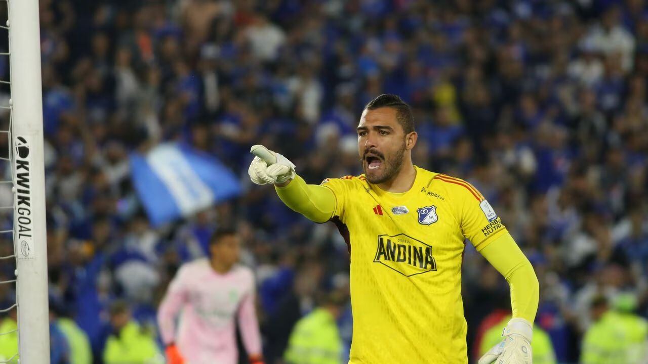 El arquero de Millonarios, Álvaro Montero, revivió el penal que le atajó en la final a Jarlan Barrera - crédito Getty Images