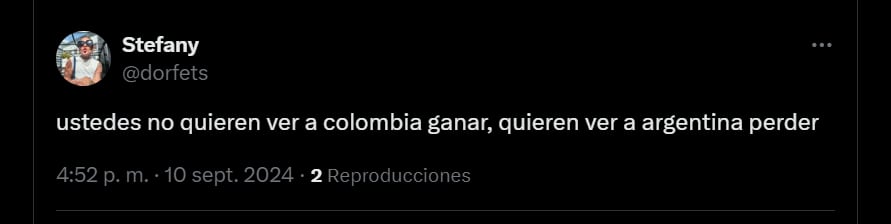 Hay usuarios de redes sociales que solo quieren ver perder a Argentina - crédito redes sociales/X