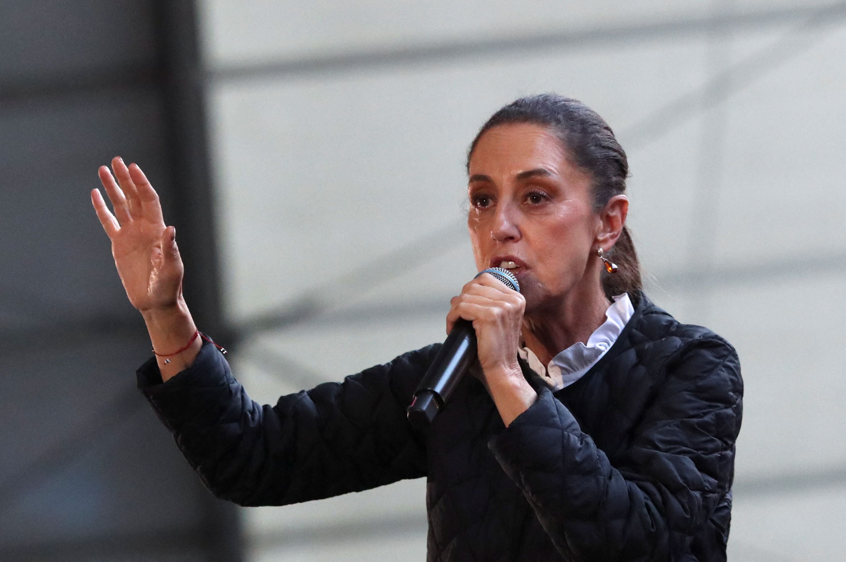 Former Mexico City Mayor Claudia Sheinbaum holds a rally at Macroplaza Iztapalapa, pursuing to be the ruling MORENA party's candidate for the 2024 presidential election, in Mexico City, Mexico, August 1, 2023. REUTERS/Henry Romero