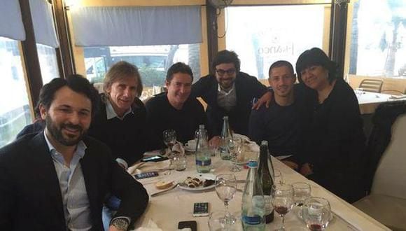 Ricardo Gareca bei einem Treffen mit Gianluca Lapadula 2016 in Italien. | Foto: Sportitalia