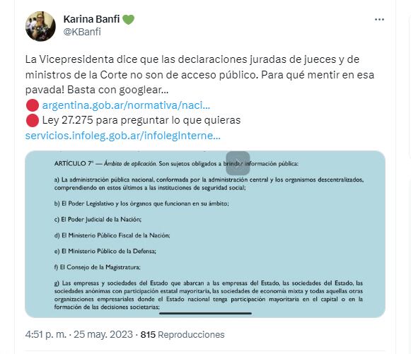 Karina Banfi acto cristina kirchner