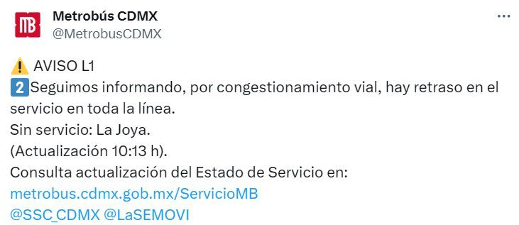 Estado actual de las diversas líneas de la red de transporte público terrestre de la capital.