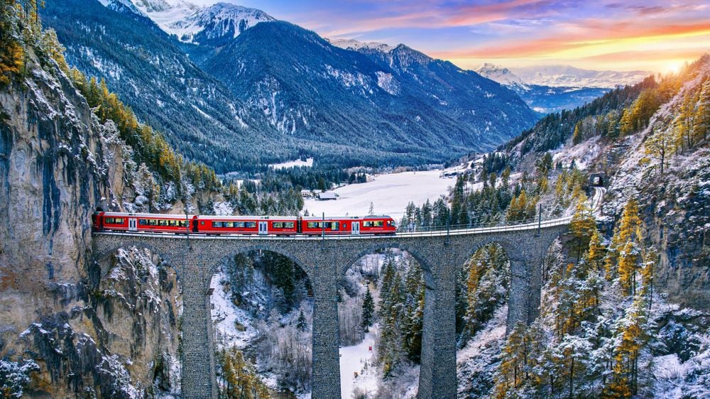 Bernina Express, en los Alpes (Shutterstock).