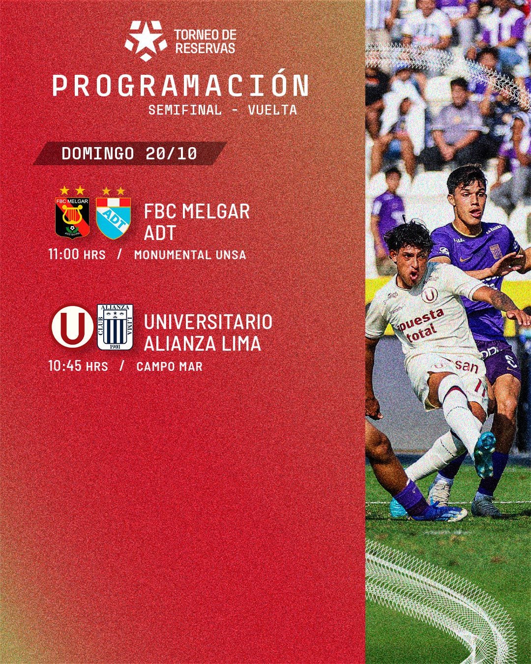 Programación semifinales vuelta del Torneo de Reservas 2024.