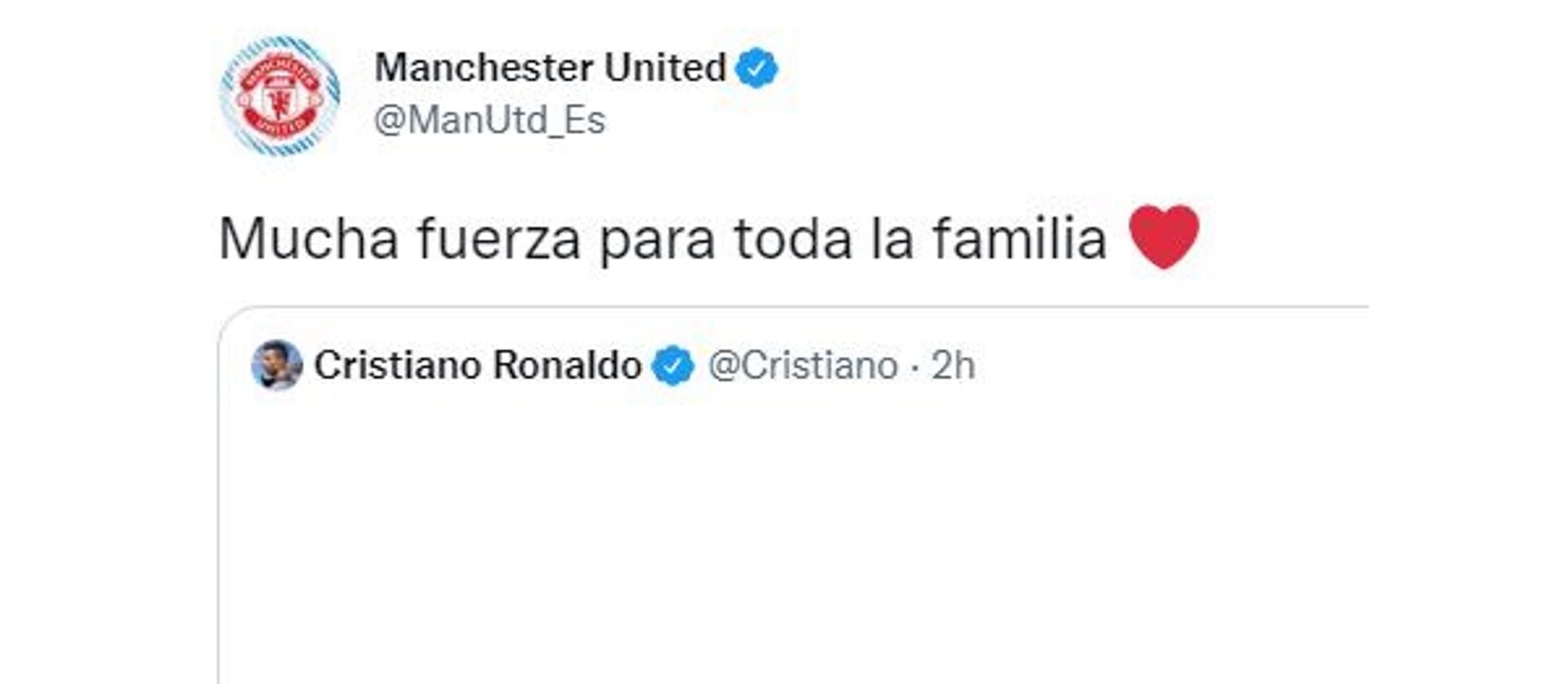 El sitio oficial del Manchester United en Español envió fuerza a toda la familia