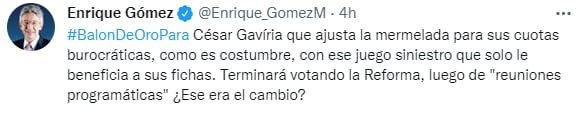 Enrique Gómez cuestiona a César Gaviria.