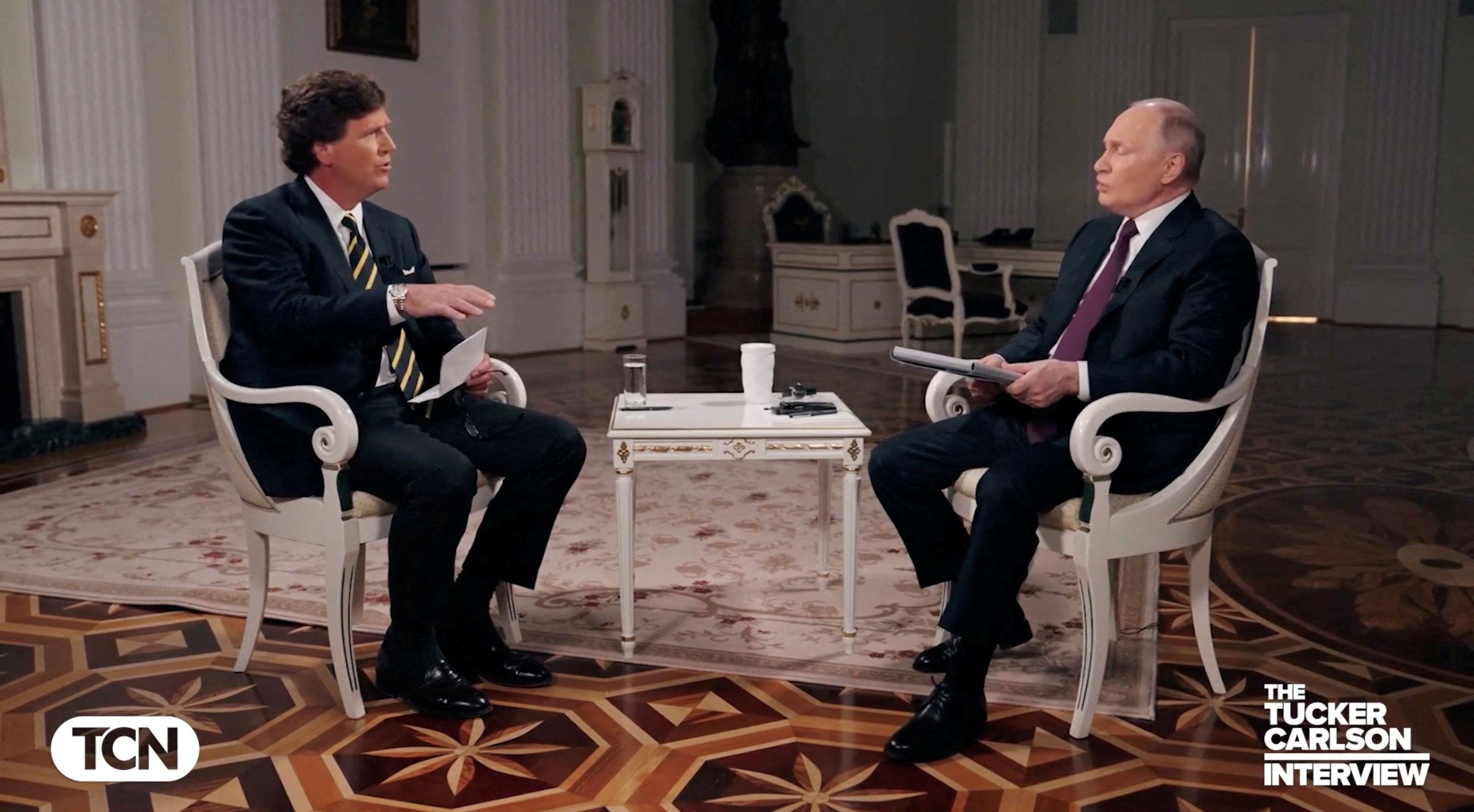 Entrevista de Tucker Carlson a Vladimir Putin: el Kremlin aseguró que va a causar una “resonancia desorbitada” (REUTERS)