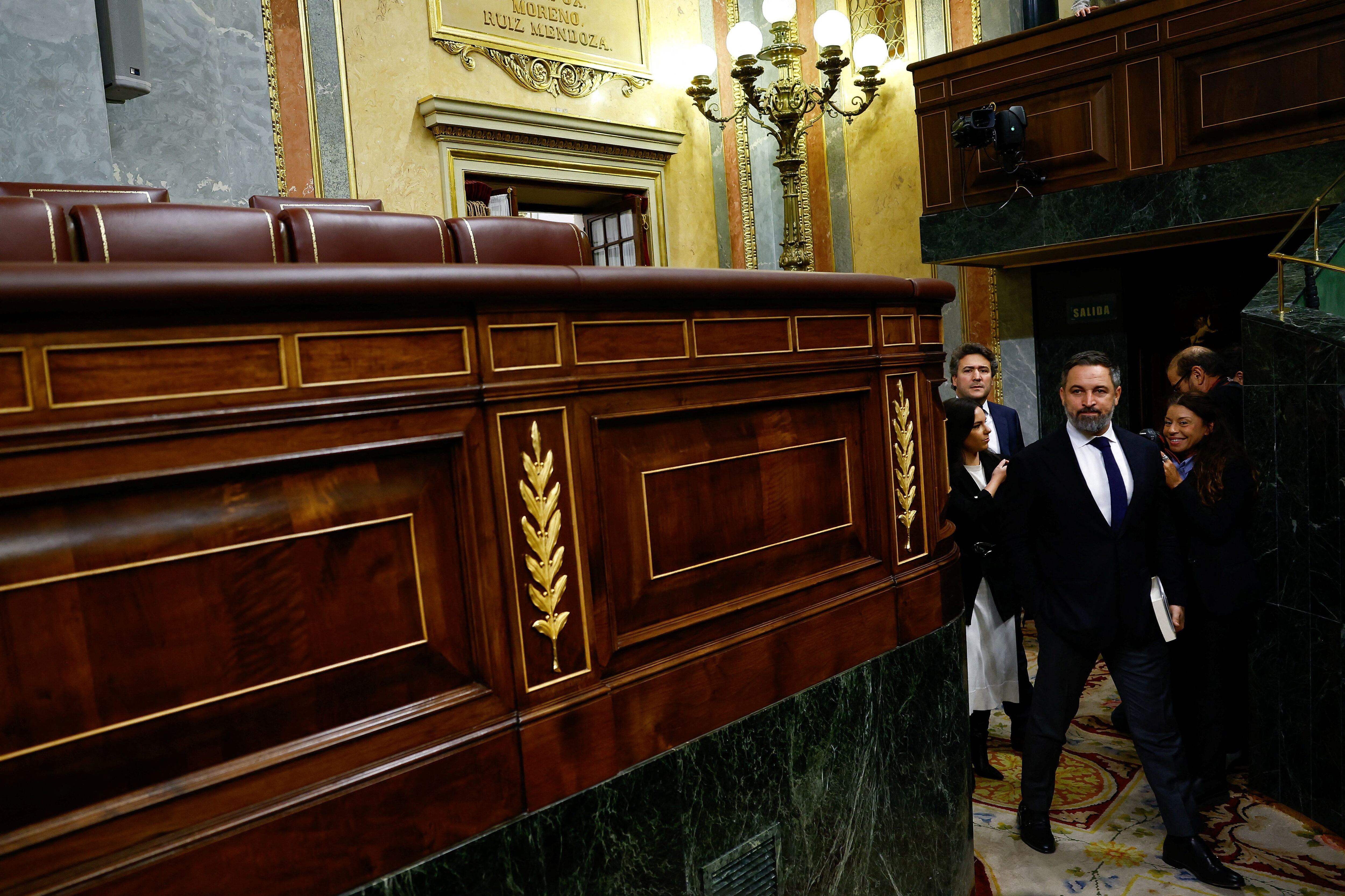 Santiago Abascal, el miércoles, en el debate de investidura de Pedro Sánchez. (REUTERS/Susana Vera)