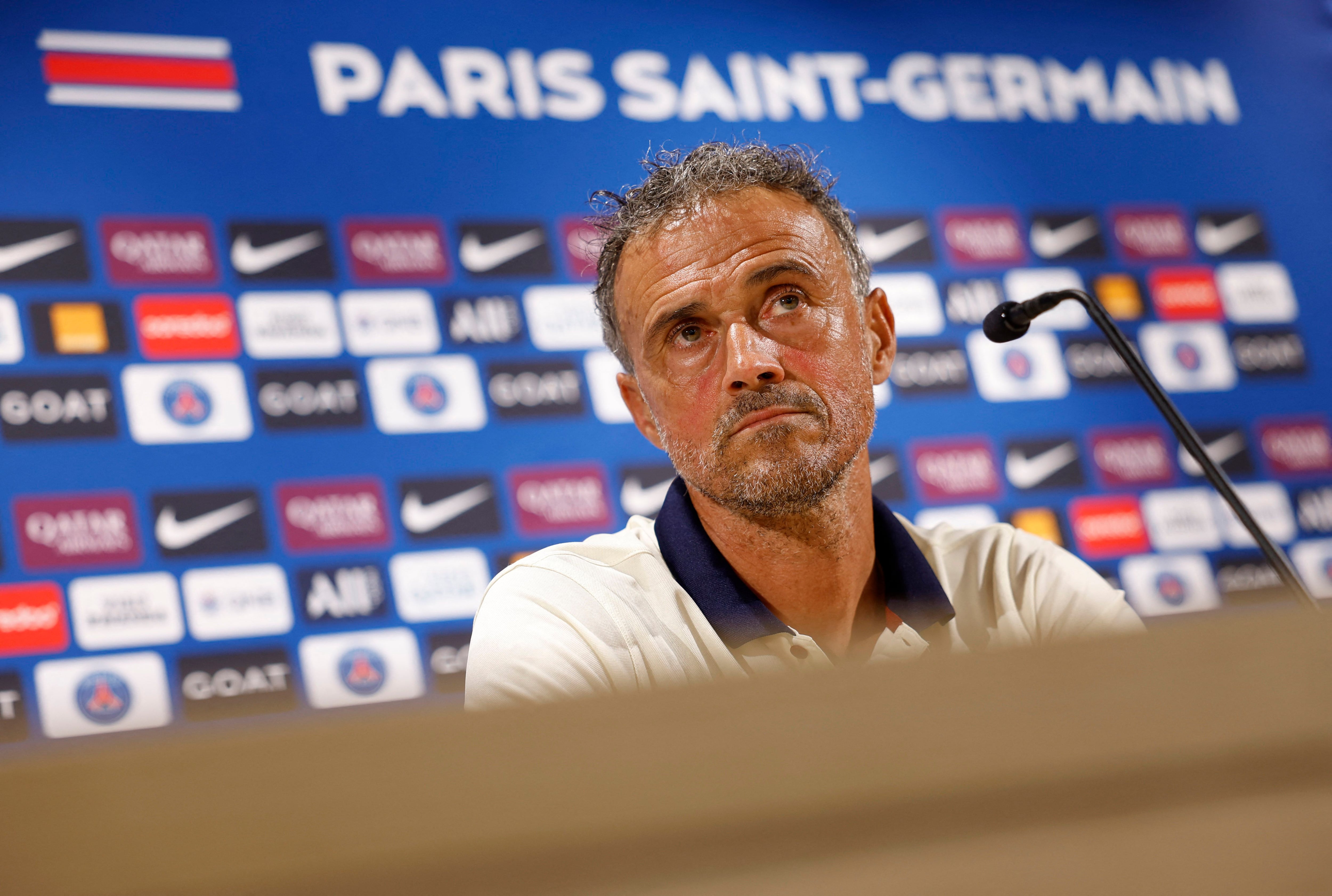 Luis Enrique respondió sobre Kylian Mbappé y Neymar en su última rueda de prensa en el PSG (REUTERS/Christian Hartmann)