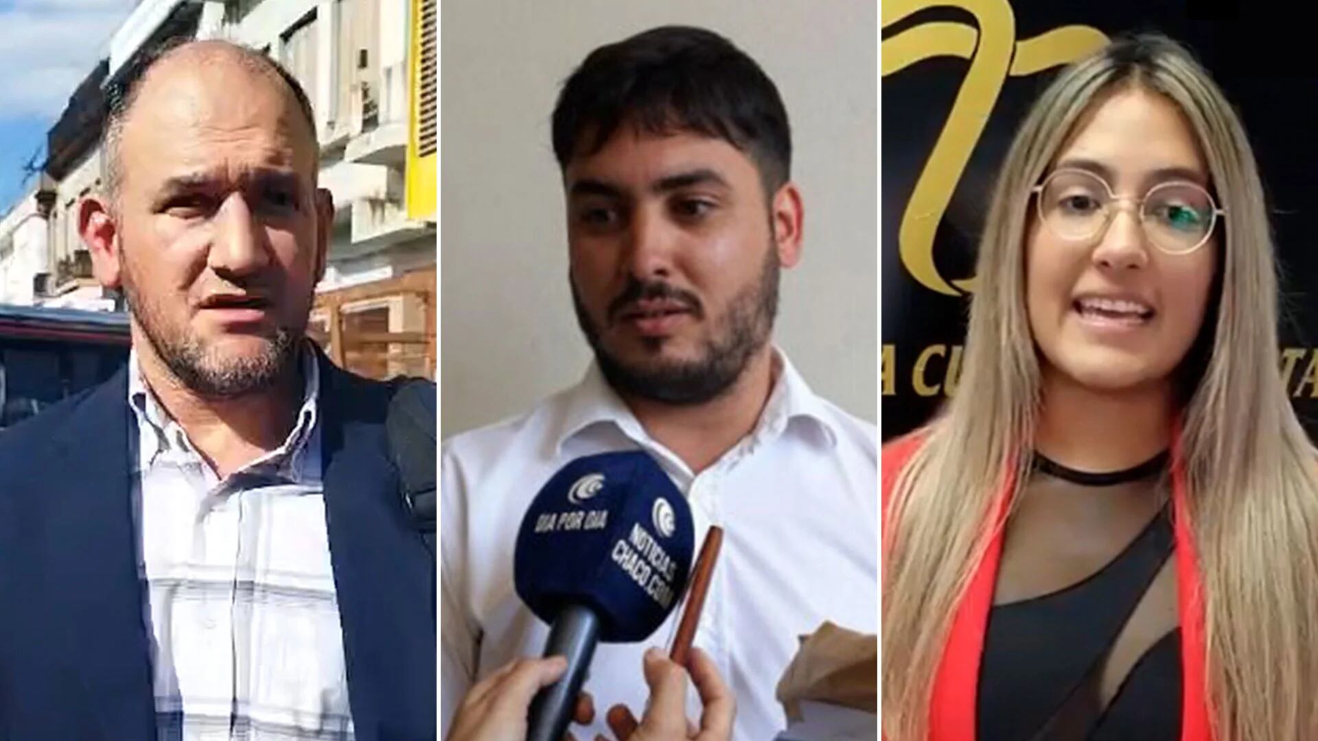 Los abogados de César y Emerenciano Sena y la de Marcela Acuña: Ricardo Osuna, Nicolás Boniardi Cabra (ex funcionario del Ministro de Seguridad de chaco) y Rocío de Jesús Ramírez