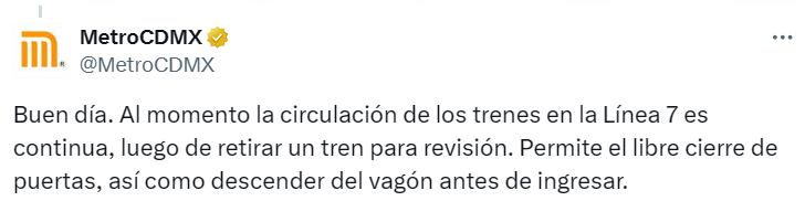 Estado en tiempo real de las diversas líneas del Sistema de Transporte Colectivo Metro capitalino.