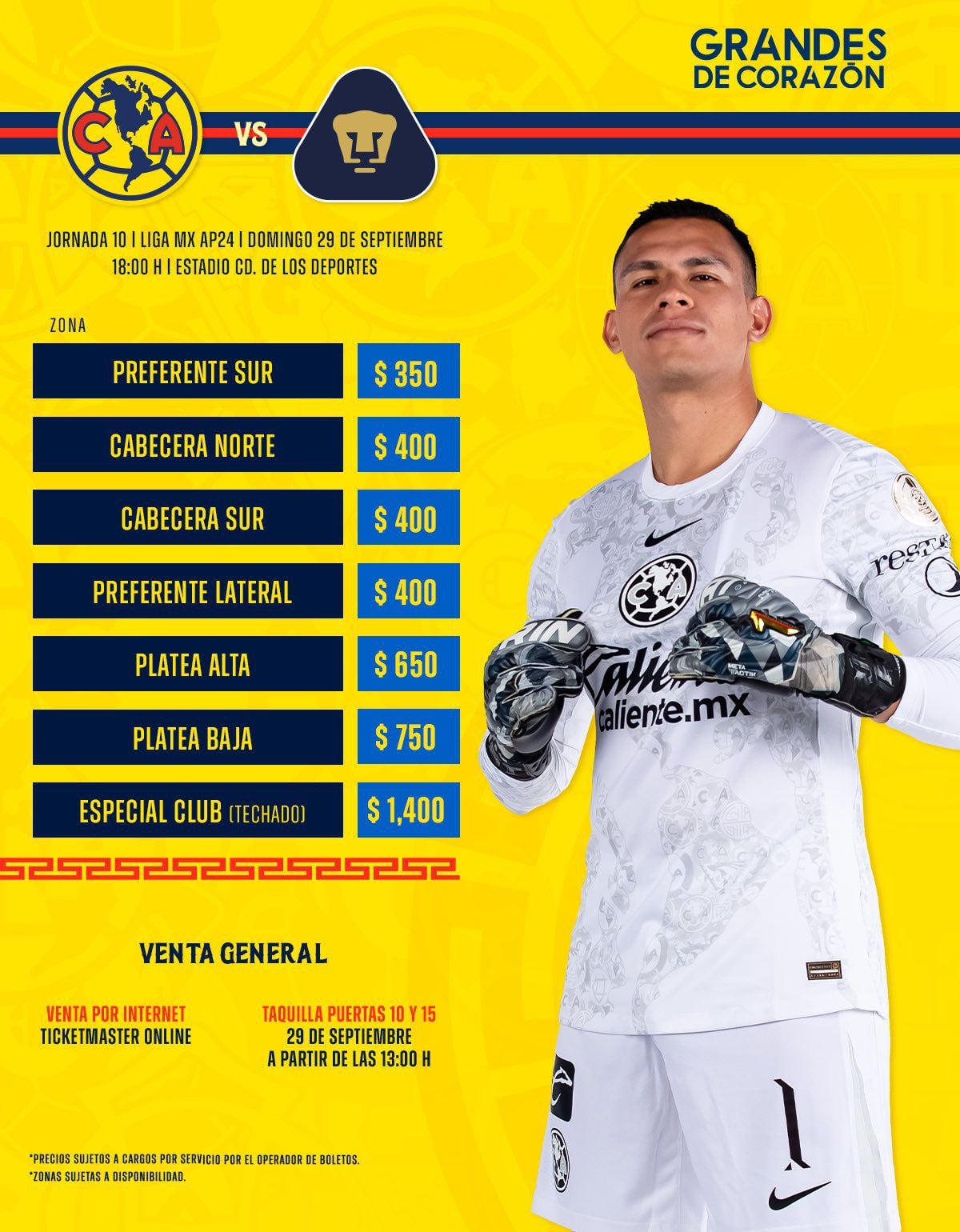 Boletos para el América vs Pumas (X/ @ClubAmerica)