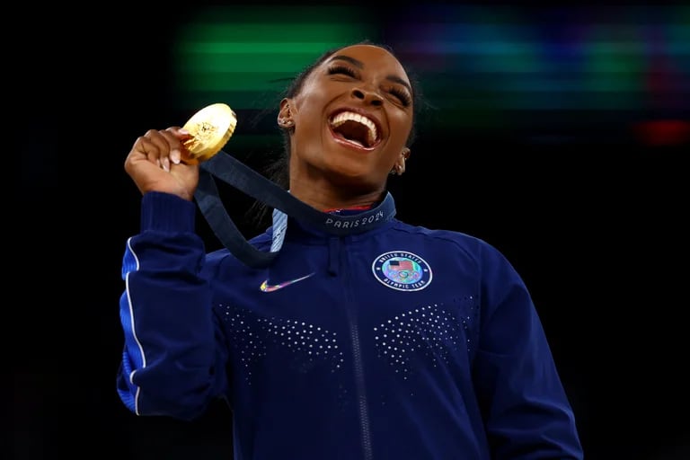 <strong>Biles ya sumó su tercera medalla de oro en París 2024. Foto: Hannah Mckay </strong>   