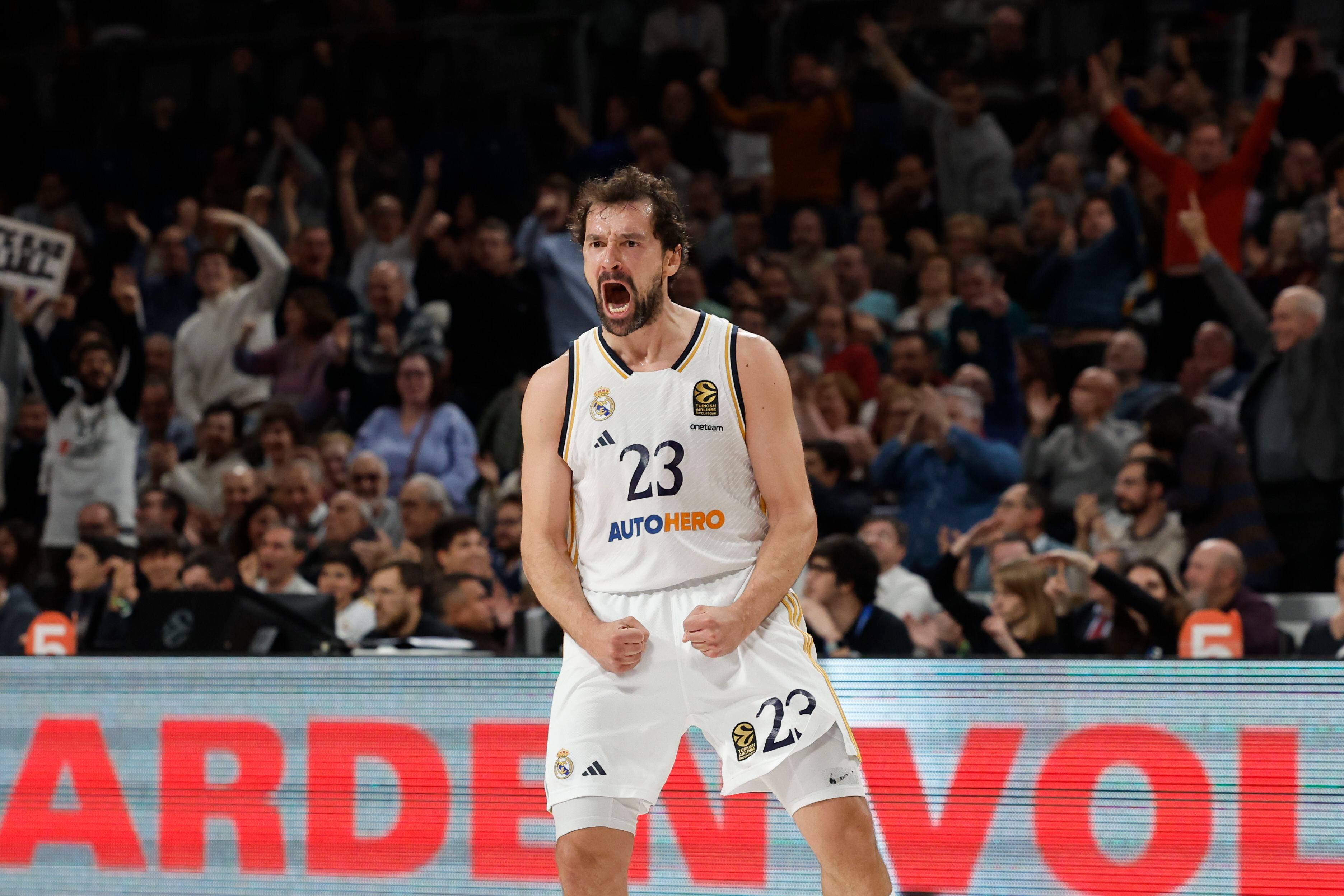 Sergio Llull celebra una canasta contra Valencia Basket (EFE/Juanjo Martín)