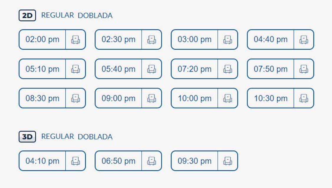 Horarios para Cineplanet Villa María del Triunfo, sábado 10 de junio.