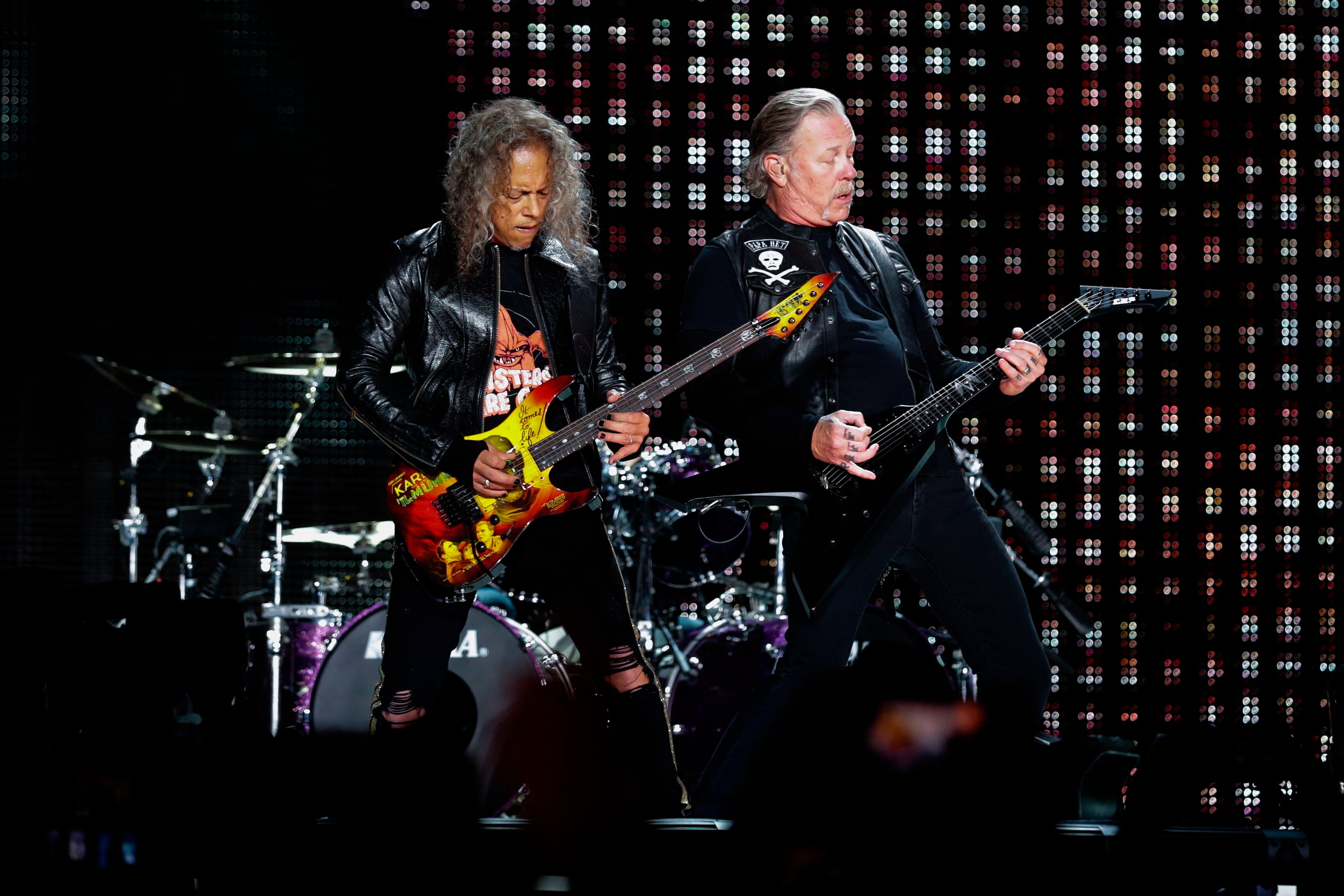 La banda estadounidense de heavy metal Metallica durante un concierto en Lisboa. EFE/Tiago Petinga/Archivo 