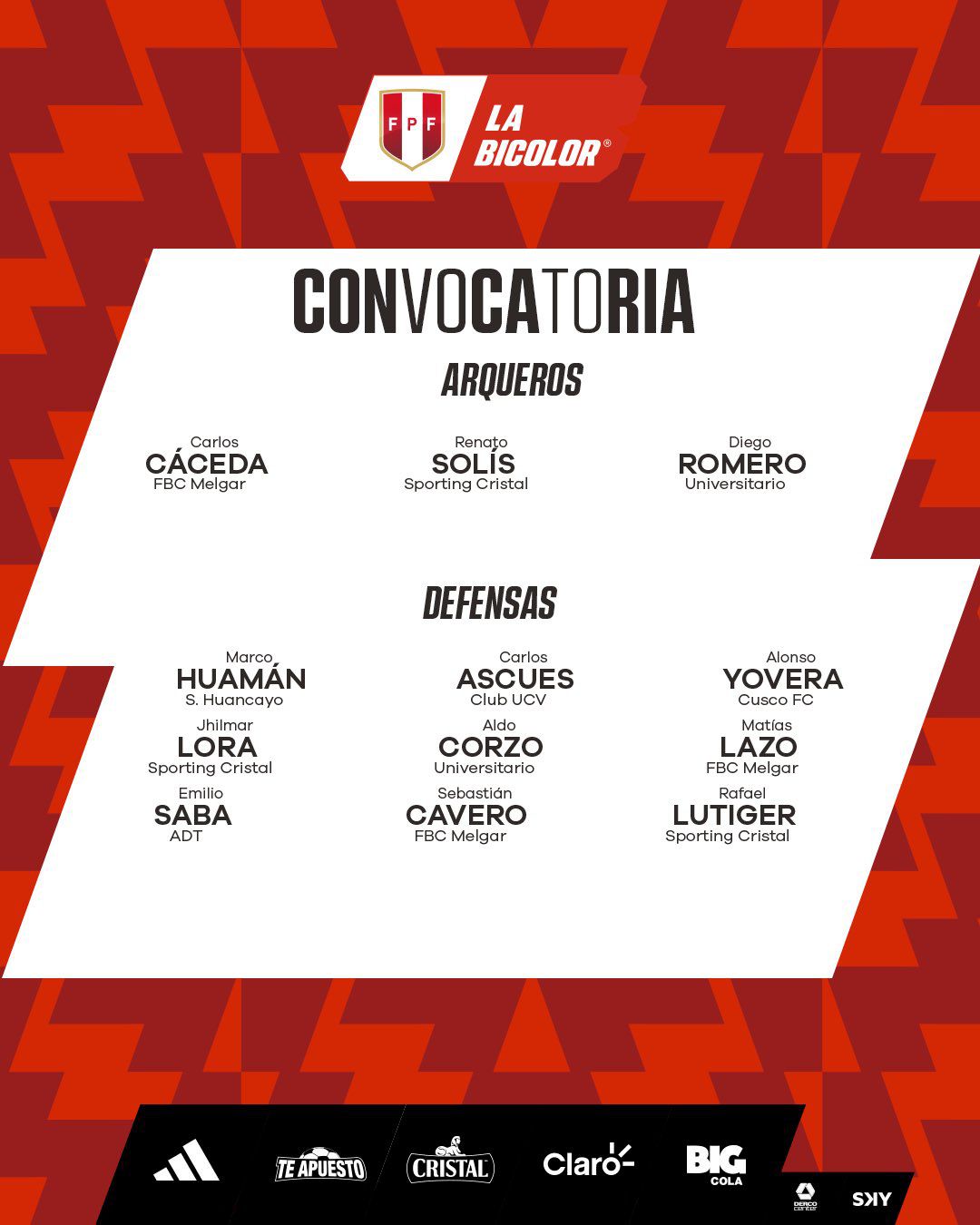 A qué hora sale la lista de convocados final de Perú para partidos ante