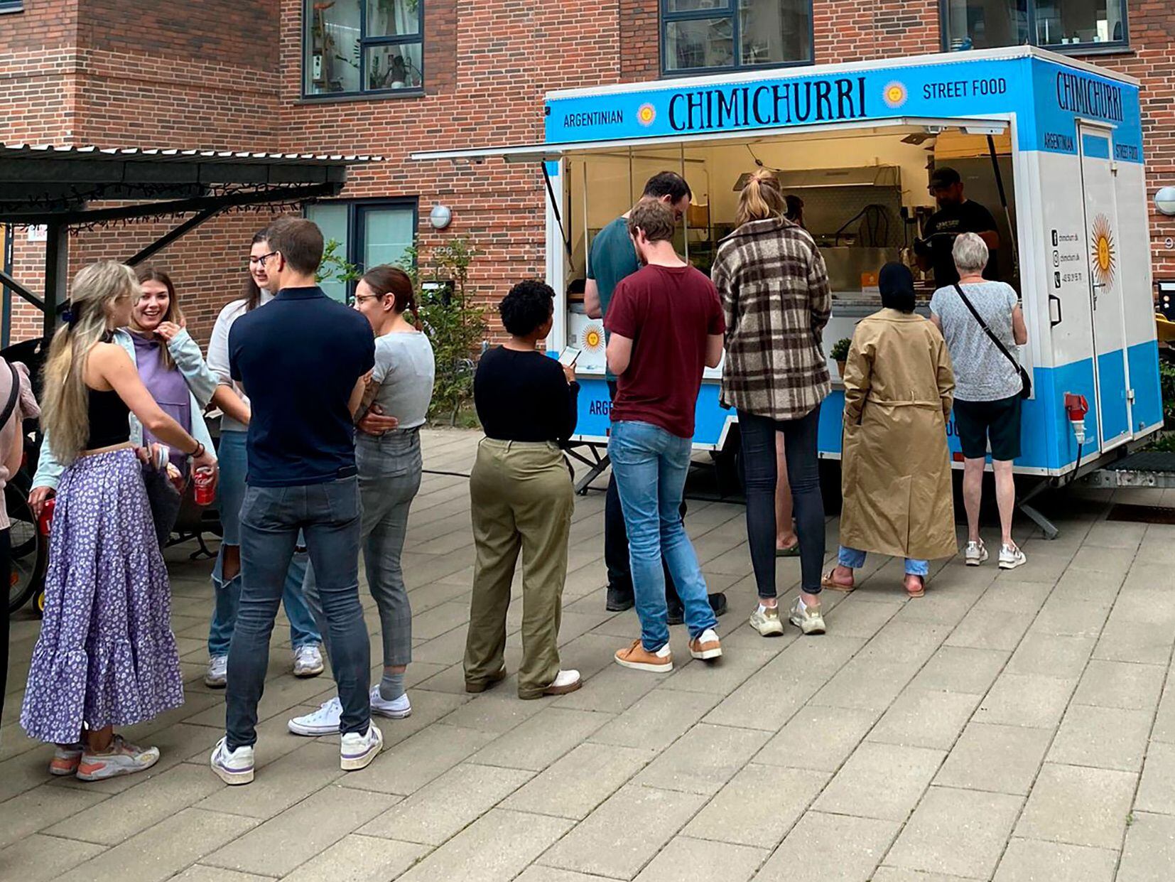 Chimichurri works at a street food joint in a trendy neighborhood in Copenhagen, and when they light up the grill, people are already waiting.