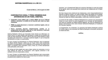 Conflicto En W Radio Grupo Coral Toma Control De Sistema Radiopolis Prisa Desconoce Los Acuerdos De La Familia Aleman Infobae