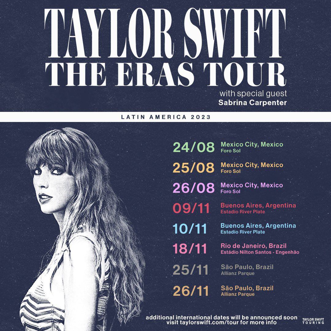 Fechas de Taylor Swift en Latinoamérica.