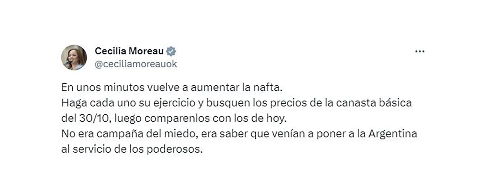 Tuits dirigentes peronistas aumento naftas