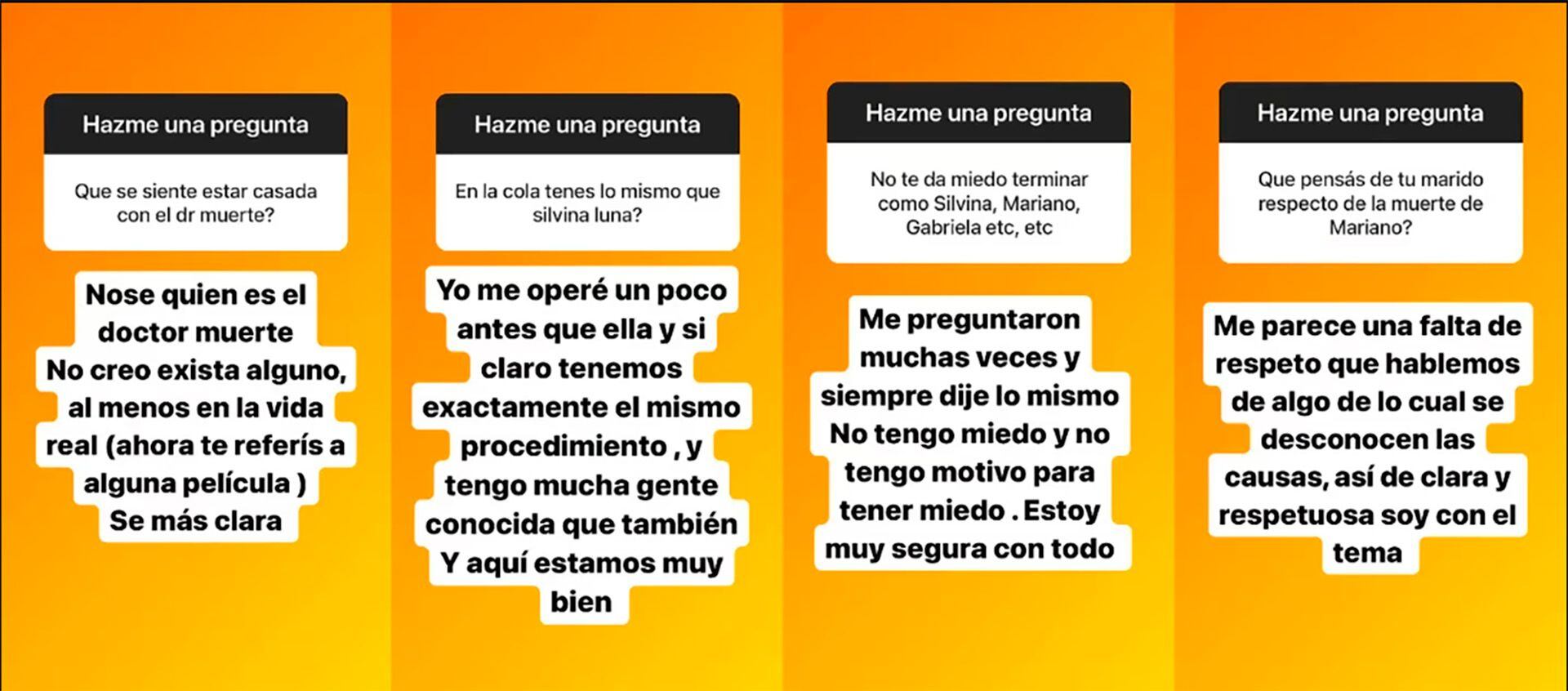 Las respuestas de María José Favarón, mujer de Aníbal Lotocki, a las preguntas de sus seguidores (Instagram)