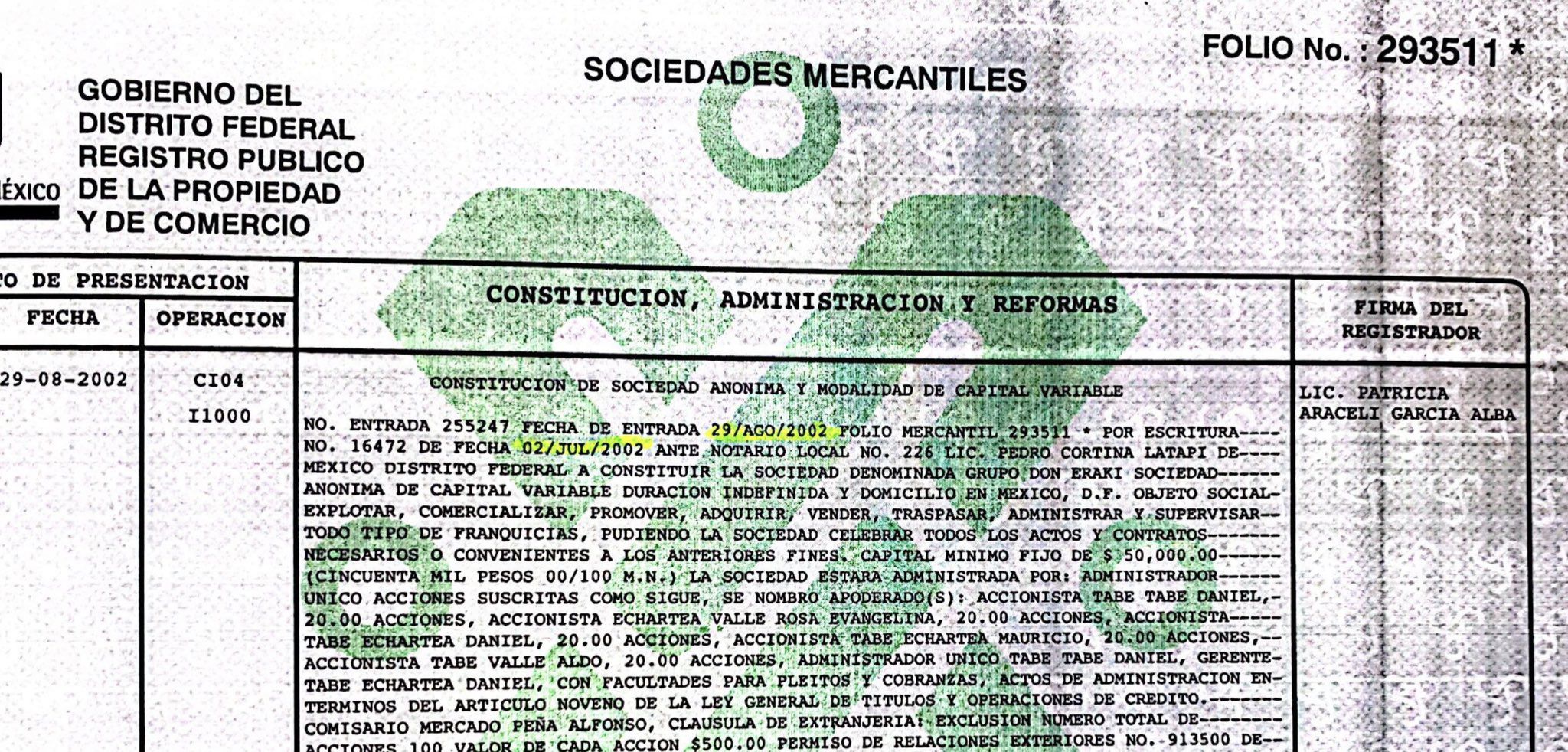 El Documento Del Registro Público De La Propiedad Que Expuso Anomalías En El Restaurante Del 5004