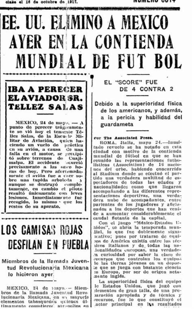 Primeiro encontro entre o México e os Estados Unidos. Foi em 1934 na Itália, a pedido de Benito Mussolini