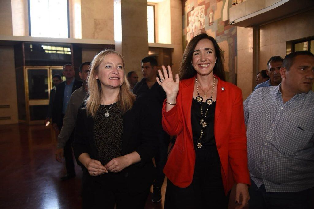 Victoria Villarruel con Hebe Casado en Mendoza