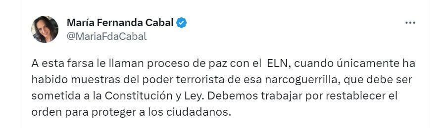 Reacciones en Twitter a recientes crímenes del ELN.